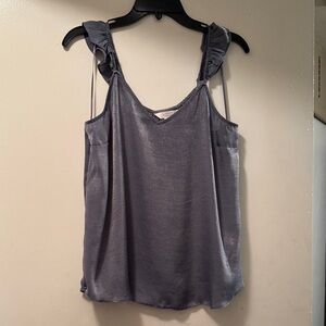 LC Lauren Conrad Blue Ruffled Camisole